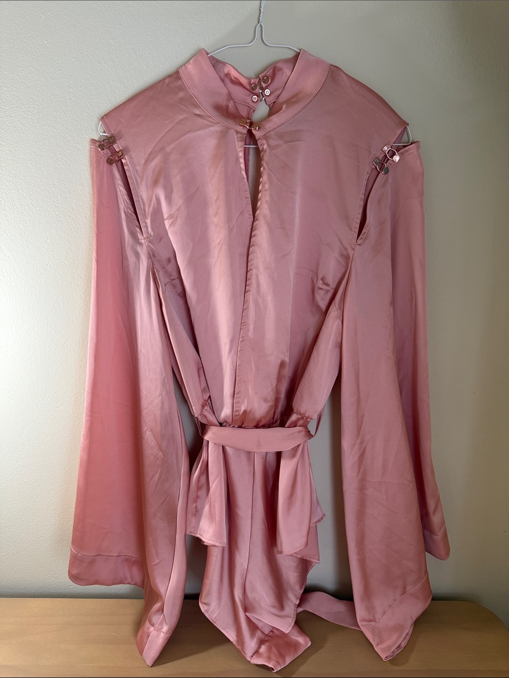 Honey Birdette Dusty Pink Melissa Romper with Tie Waist sz M